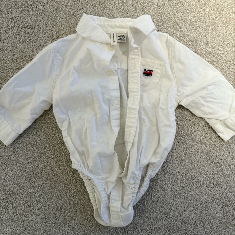 Janie and Jack White Button-Down Bodysuit – 3–6 Months